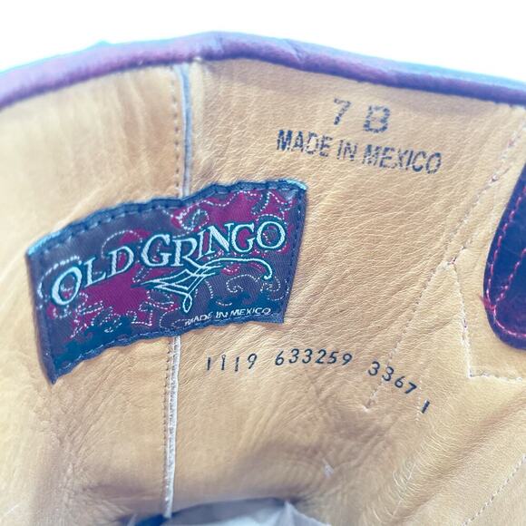 Rare Old Gringo Red Star Studded Belted Leather Western Cowgirl Boot size 7 - Picture 10 of 11